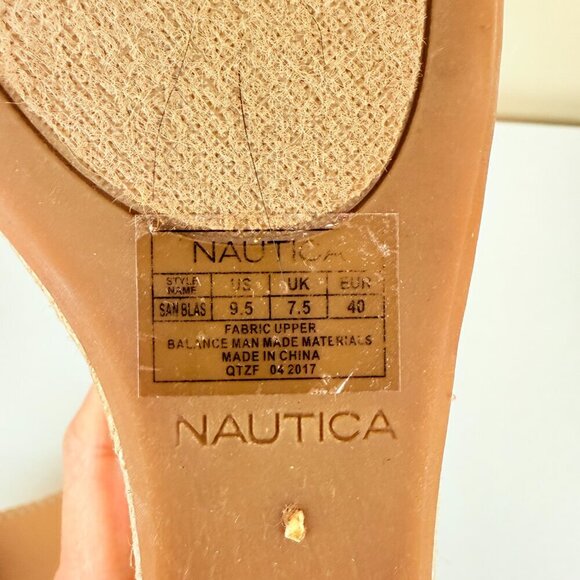 Nautica Denim Espadrille Wedge Sandals w/ Ankle Strap | 9.5 - Picture 5 of 6